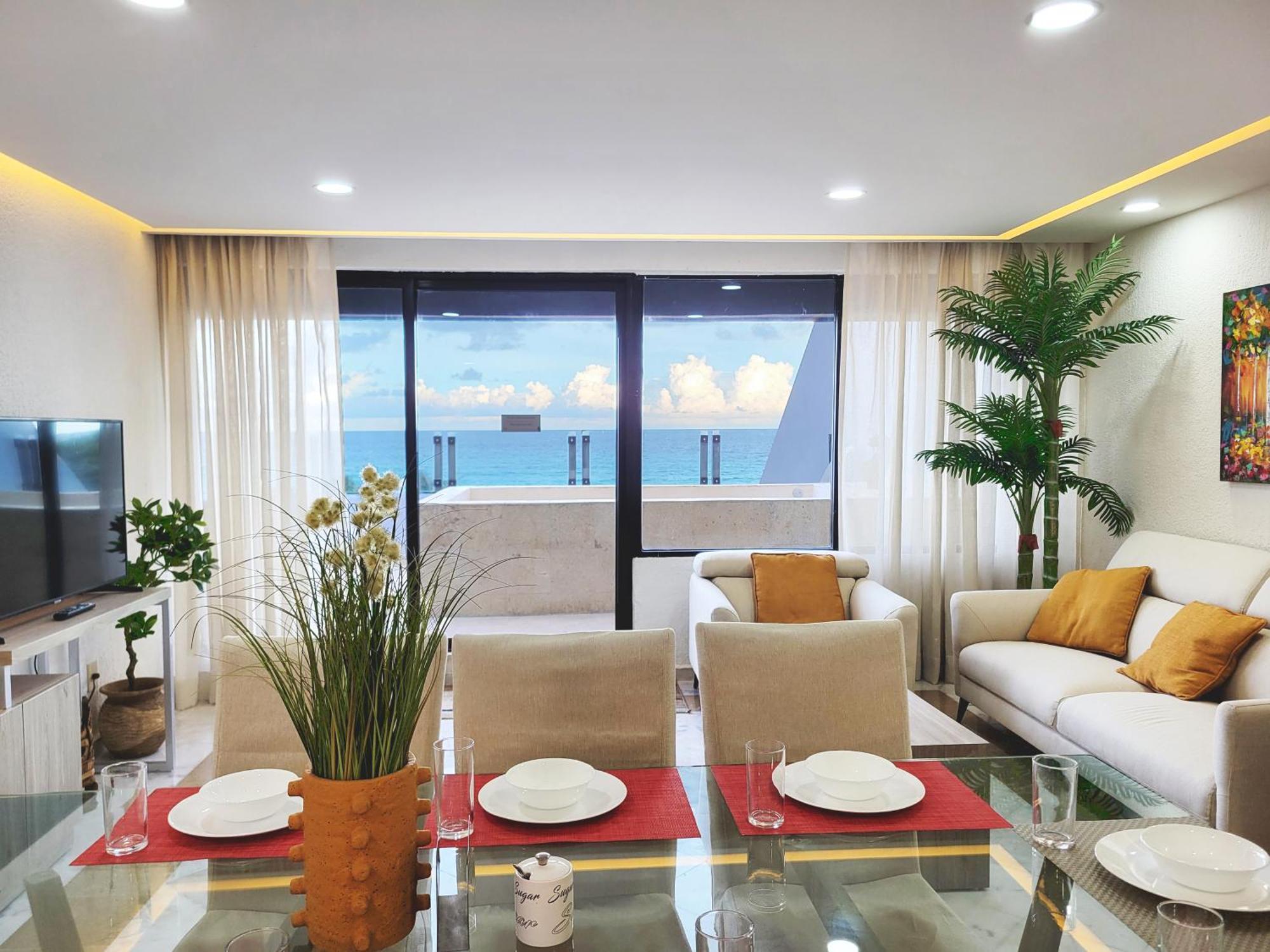 Beachfront Getaway Condo Cancún Zewnętrze zdjęcie
